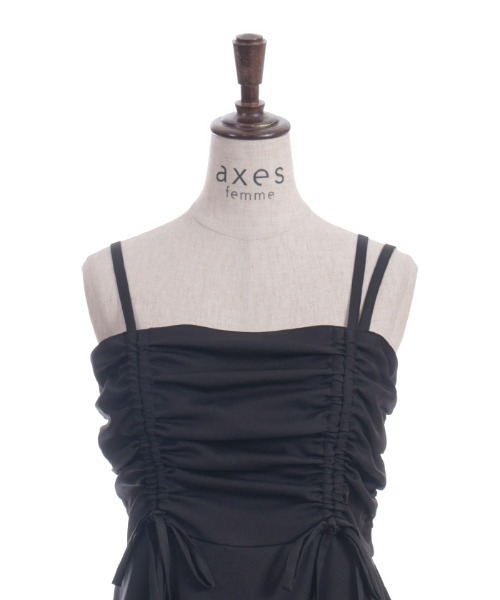 axes femme（アクシーズファム）の「ドロストギャザーキャミワンピース（ワンピース・レディース・ブラック/チャコール/ピンク・FREE）」の15枚目の写真