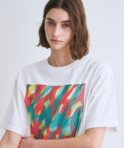 three dots(スリードッツ)の「グラフィック Tシャツ(Tシャツ/カットソー・レディース・ホワイト系その他2/ホワイト系その他/ホワイト系その他3・XS/S/M/L)」の10枚目の写真
