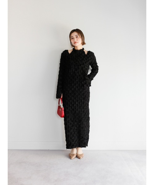Katrin TOKYO（カトリーントーキョー）の「halter neck jacquard onepiece（ワンピース・レディース・ブラック/ブルー系・FREE/XS）」の11枚目の写真