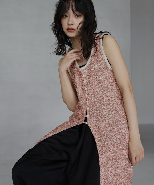 hellam（へラム）の「ミックスニットロングワンピ（ワンピース・レディース・ブラック/グリーン/オレンジ・FREE）」の3枚目の写真