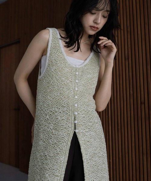 hellam（へラム）の「ミックスニットロングワンピ（ワンピース・レディース・ブラック/グリーン/オレンジ・FREE）」の21枚目の写真