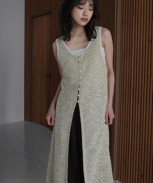 hellam（へラム）の「ミックスニットロングワンピ（ワンピース・レディース・ブラック/グリーン/オレンジ・FREE）」の16枚目の写真