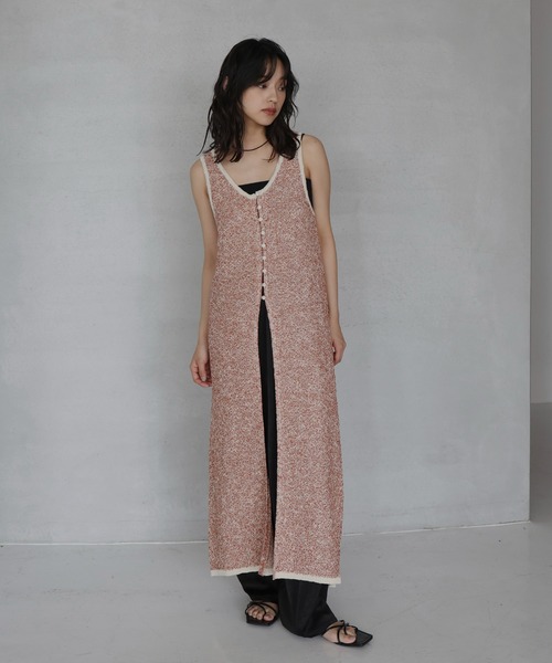 hellam（へラム）の「ミックスニットロングワンピ（ワンピース・レディース・ブラック/グリーン/オレンジ・FREE）」の18枚目の写真