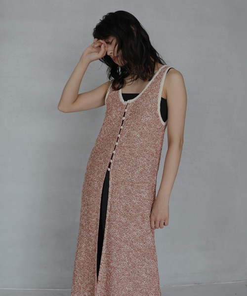 hellam（へラム）の「ミックスニットロングワンピ（ワンピース・レディース・ブラック/グリーン/オレンジ・FREE）」の13枚目の写真