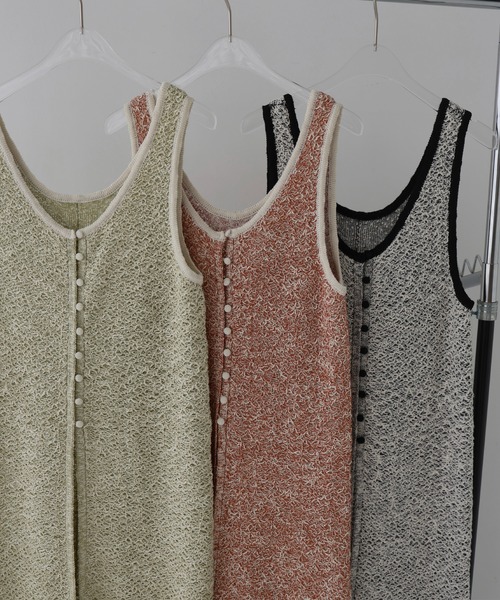 hellam（へラム）の「ミックスニットロングワンピ（ワンピース・レディース・ブラック/グリーン/オレンジ・FREE）」の6枚目の写真