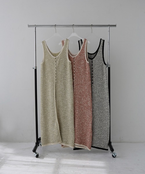 hellam（へラム）の「ミックスニットロングワンピ（ワンピース・レディース・ブラック/グリーン/オレンジ・FREE）」の7枚目の写真