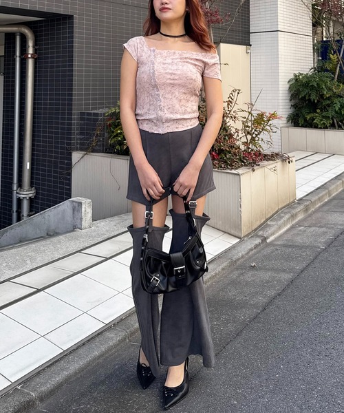 SPIRALGIRL（スパイラルガール）の「ワンショルラメトップス（Tシャツ/カットソー・レディース・ネイビー/ピンク/ブラック・FREE）」の10枚目の写真