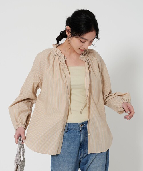 未使用＊【UNITED ARROWS】タックギャザー テントシャツ 体型カバー 
