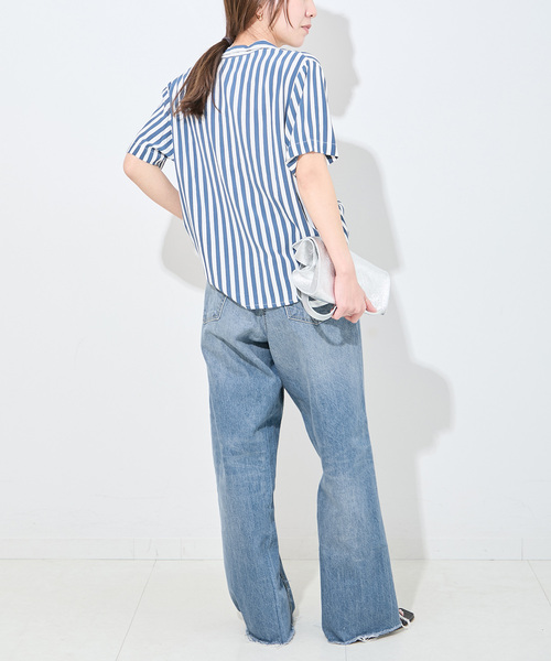 未使用品 BONUM リボンデニムパンツ ブルー リボン刺繍デニムパンツ | ファッション通販サイト NUGU