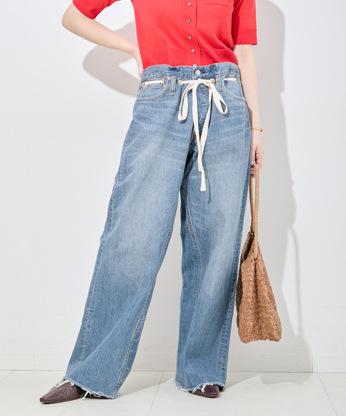 Bonum(ボナム)の「ドロストワイドイージーデニムパンツ(デニムパンツ・レディース・コバルトブルー/ネイビー・28/26/30/32)」の11枚目の写真