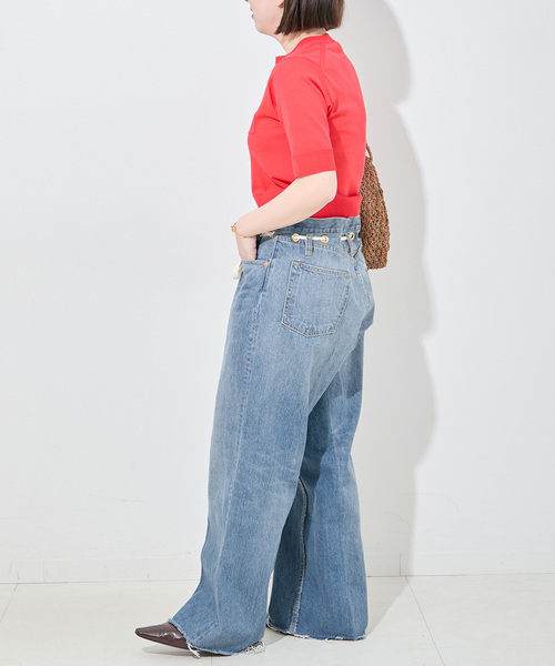 Bonum(ボナム)の「ドロストワイドイージーデニムパンツ(デニムパンツ・レディース・コバルトブルー/ネイビー・28/26/30/32)」の16枚目の写真