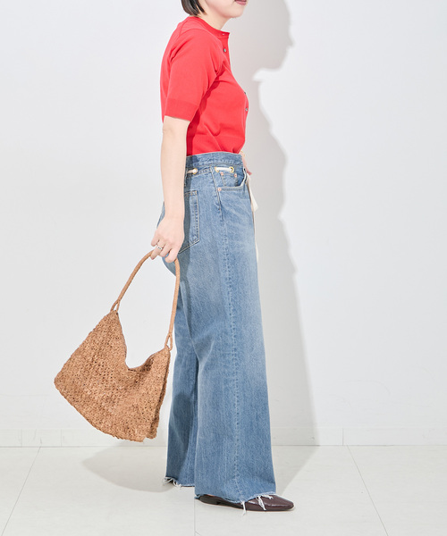 Bonum（ボナム）の「ドロストワイドイージーデニムパンツ