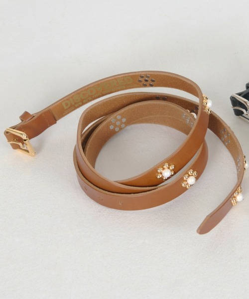 DISCOVERED(ディスカバード)の「DISCOVERED FLOWER RAMPONI LONG BELT(ベルト・メンズ・ブラウン/ブラック・FREE)」の2枚目の写真