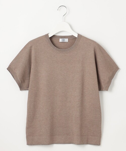 J.PRESS(ジェイプレス)の「【WEB限定カラーあり・洗える】Vis/Peスパーク ラメ ニット(ニット/セーター・レディース・イエロー系/アイボリー系/ダークブラウン系/ブラウン系/ライトグレー系・T13/T15)」の9枚目の写真