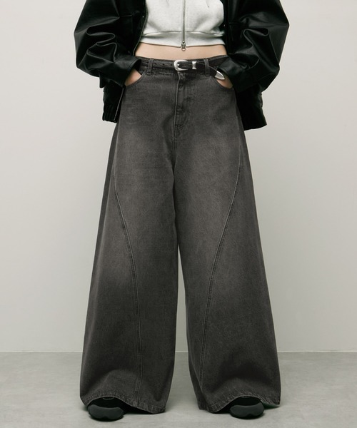 ENDER PRODUCTS(エンダープロダクツ)の「ヴィンテージ加工立体裁断フレアワイドデニム【ENDER PRODUCTS/エンダープロダクツ】(デニムパンツ・メンズ・グレー/ブラック・L)」の12枚目の写真