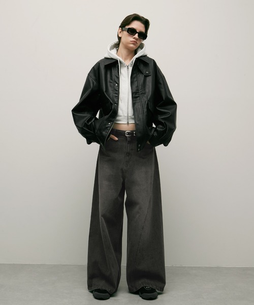 ENDER PRODUCTS(エンダープロダクツ)の「ヴィンテージ加工立体裁断フレアワイドデニム【ENDER PRODUCTS/エンダープロダクツ】(デニムパンツ・メンズ・グレー/ブラック・L)」の14枚目の写真