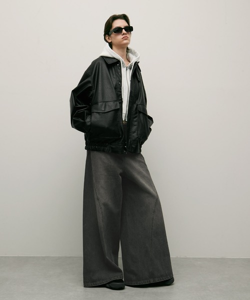 ENDER PRODUCTS(エンダープロダクツ)の「ヴィンテージ加工立体裁断フレアワイドデニム【ENDER PRODUCTS/エンダープロダクツ】(デニムパンツ・メンズ・グレー/ブラック・L)」の15枚目の写真