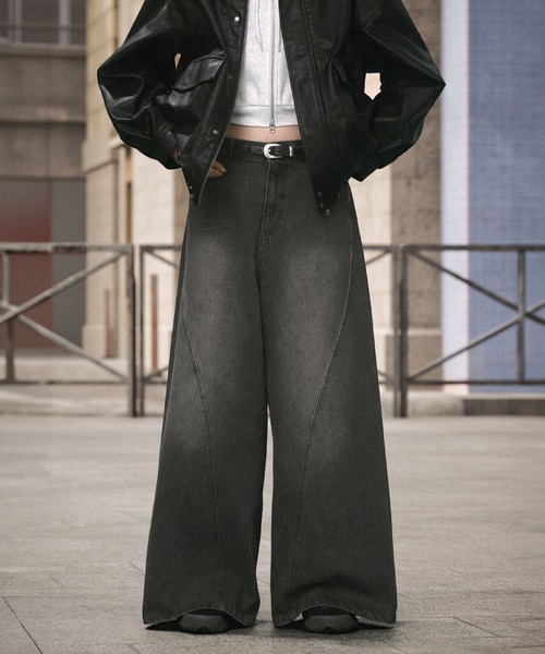 ENDER PRODUCTS(エンダープロダクツ)の「ヴィンテージ加工立体裁断フレアワイドデニム【ENDER PRODUCTS/エンダープロダクツ】(デニムパンツ・メンズ・グレー/ブラック・L)」の7枚目の写真