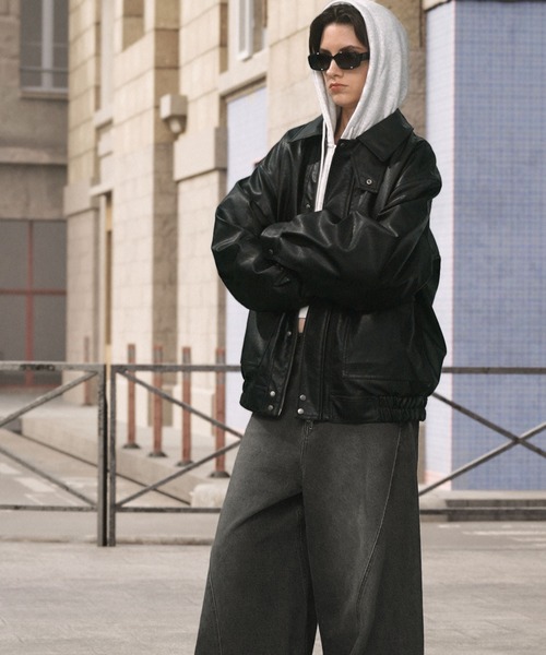 ENDER PRODUCTS(エンダープロダクツ)の「ヴィンテージ加工立体裁断フレアワイドデニム【ENDER PRODUCTS/エンダープロダクツ】(デニムパンツ・メンズ・グレー/ブラック・L)」の8枚目の写真