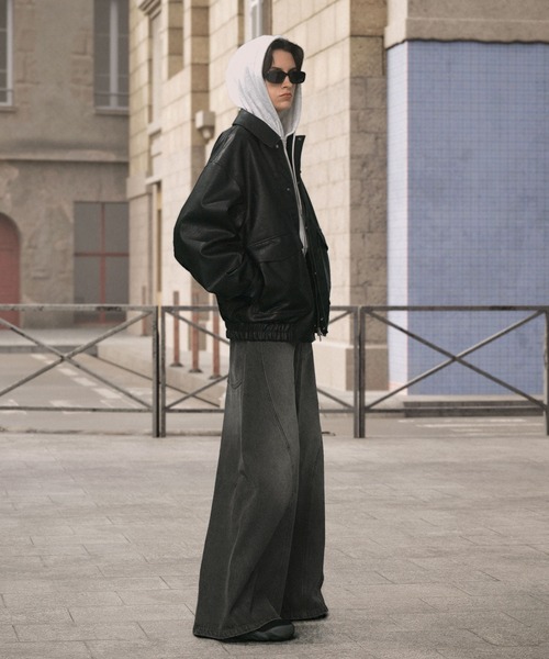 ENDER PRODUCTS(エンダープロダクツ)の「ヴィンテージ加工立体裁断フレアワイドデニム【ENDER PRODUCTS/エンダープロダクツ】(デニムパンツ・メンズ・グレー/ブラック・L)」の9枚目の写真