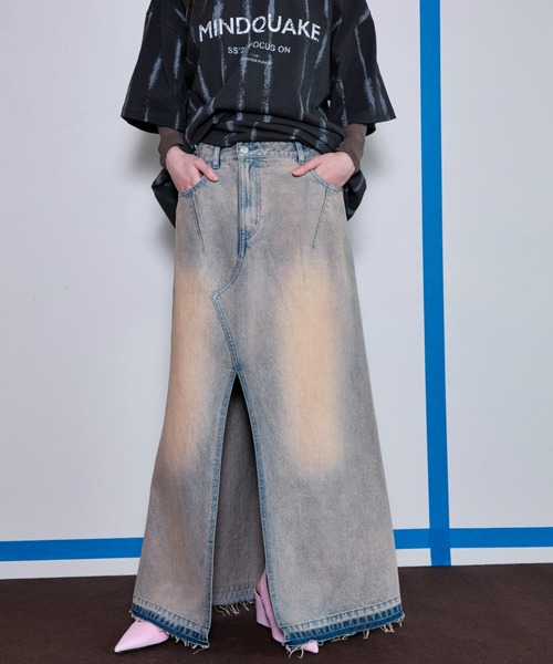 2way Waist Slit Maxi Denim Skirt/2WAYウエストスリットマキシ