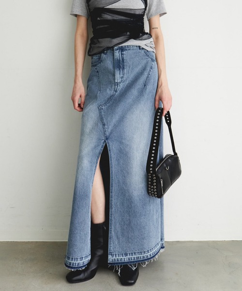 スカート MAISON SPECIAL 2way HighWaist DenimSkirt SALE】2way High Waist Denim Skirt