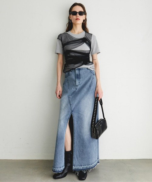 MAISON SPECIAL（メゾンスペシャル）の「2way Waist Slit Maxi Denim