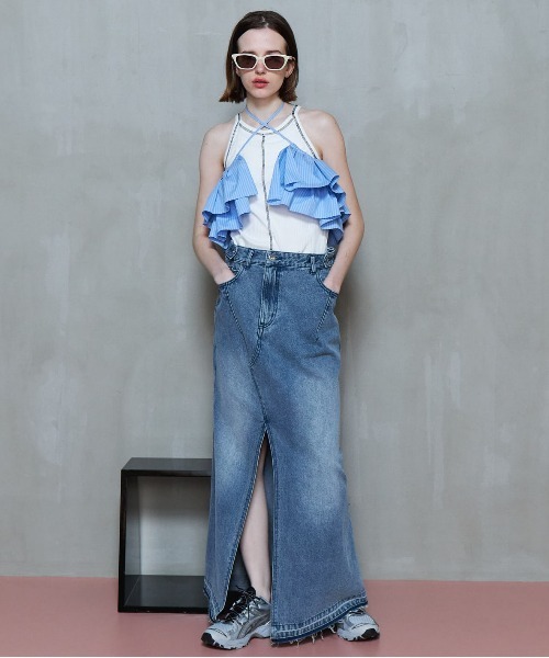 MAISON SPECIAL（メゾンスペシャル）の「2way Waist Slit Maxi Denim