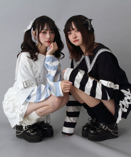 DearMyLove(ディアマイラブ)の「厚底スタッズチェーン地雷パンプス(パンプス・レディース・ブラック/ブラック系その他・25.5cm/25cm/24.5cm/24cm/23.5cm/23cm/22.5cm)」の16枚目の写真