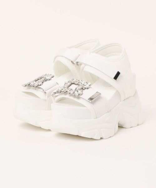 Parade（パレード）の「【厚底】ビジューバックルトラックソールサンダル　341（サンダル・レディース・ブラック/ホワイト・M/S/LL/L）」の2枚目の写真