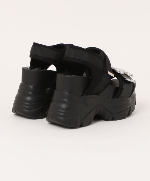 Parade（パレード）の「【厚底】ビジューバックルトラックソールサンダル　341（サンダル・レディース・ブラック/ホワイト・M/S/LL/L）」の4枚目の写真