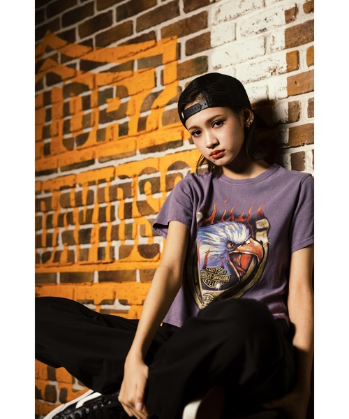 Harley-Davidson×Dickies 黒Tシャツ イーグル柄コラボ Dickies x Harley-Davidson Heavyweight Flaming Eagle Tee