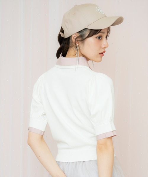 WILLSELECTION（ウィルセレクション）の「レイヤード風ポロニット（ニット/セーター・レディース・ピンク/グレー/オフホワイト/ネイビー・FREE）」の14枚目の写真