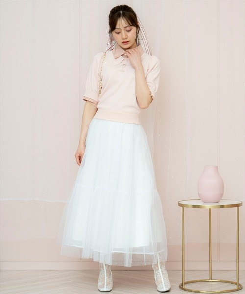 WILLSELECTION（ウィルセレクション）の「レイヤード風ポロニット（ニット/セーター・レディース・ピンク/グレー/オフホワイト/ネイビー・FREE）」の8枚目の写真