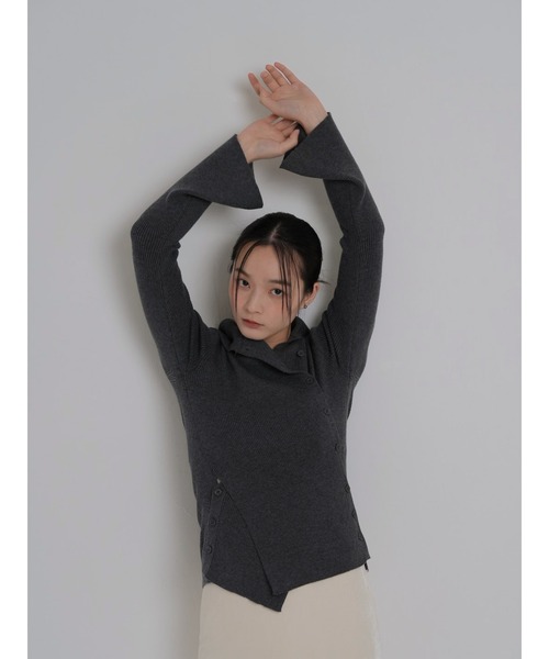 Geeong(ジーオン)の「2way ボタン タイトニット(ニット/セーター・レディース・アイボリー/グレー・FREE)」の16枚目の写真