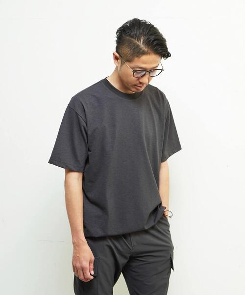 MEN'S MELROSE(メンズメルローズ)の「プライムフレックスドットメッシュハイファンクショナルTシャツ(Tシャツ/カットソー・メンズ・ブラック/チャコールグレー/ライトグレー・4/3)」の3枚目の写真