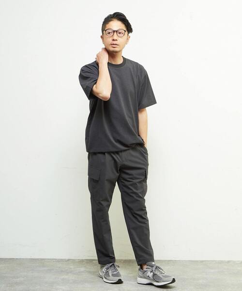 MEN'S MELROSE(メンズメルローズ)の「プライムフレックスドットメッシュハイファンクショナルTシャツ(Tシャツ/カットソー・メンズ・ブラック/チャコールグレー/ライトグレー・4/3)」の6枚目の写真