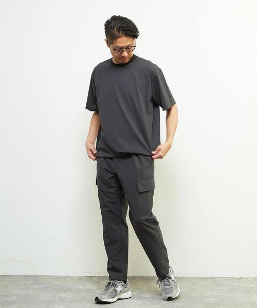 MEN'S MELROSE(メンズメルローズ)の「プライムフレックスドットメッシュハイファンクショナルTシャツ(Tシャツ/カットソー・メンズ・ブラック/チャコールグレー/ライトグレー・4/3)」の7枚目の写真