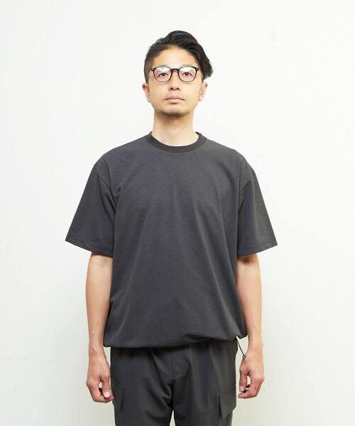 MEN'S MELROSE(メンズメルローズ)の「プライムフレックスドットメッシュハイファンクショナルTシャツ(Tシャツ/カットソー・メンズ・ブラック/チャコールグレー/ライトグレー・4/3)」の12枚目の写真