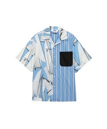 MSGM（エムエスジーエム）の「ストライプ×「Sail race」グラフィック ポプリンシャツ（シャツ/ブラウス）」