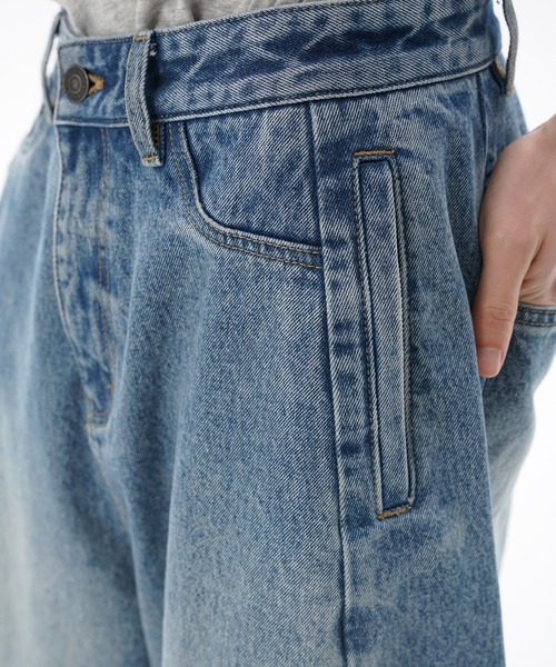 ルーズフィット サイドポケット シミター デニムパンツ NZK6231