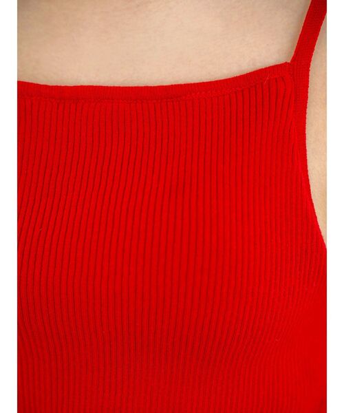 Ungrid（アングリッド）の「スクエアネックニットキャミ（キャミソール・レディース・チャコールグレー/オフホワイト/レッド・FREE）」の6枚目の写真