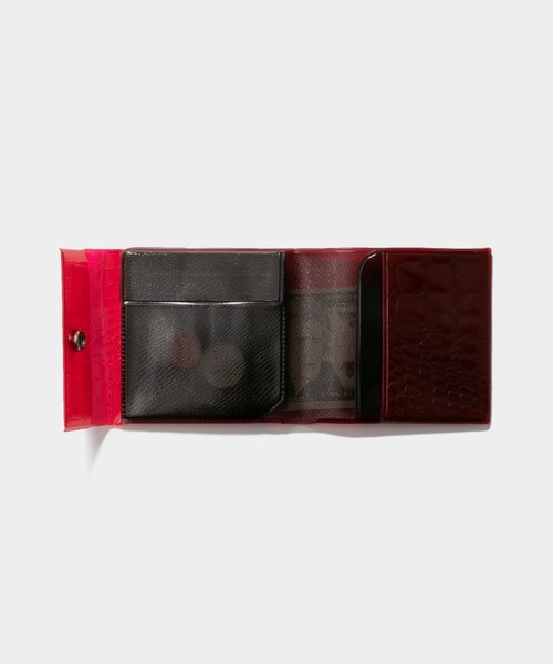beautiful people（ビューティフルピープル）の「nothing to hide　vinyl card wallet（財布・メンズ・ピンク/レッド/サックスブルー/ブラック×パープル/ダークブラック/ホワイト・FREE）」の8枚目の写真