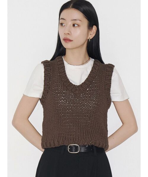 VEQUM(VEQUM)の「【VEQUM】HAND COMPACT KNIT(ニット/セーター・レディース・ブラック/ブラウン/アイボリー・FREE)」の21枚目の写真