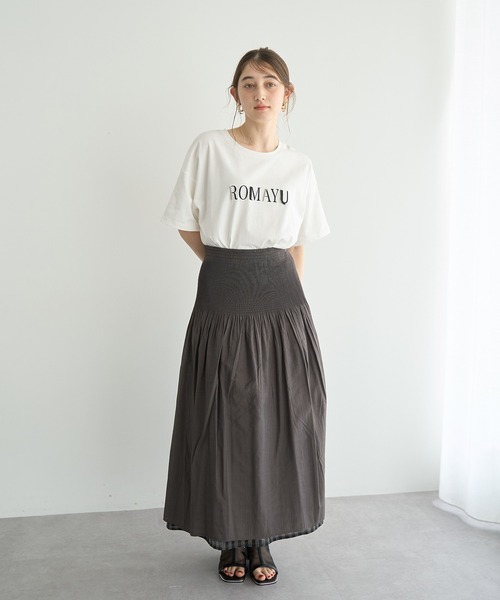 YECCA VECCA(イェッカヴェッカ)の「リバーシブルチェックフレアスカート(スカート・レディース・アイボリー/チャコールグレー・FREE)」の11枚目の写真