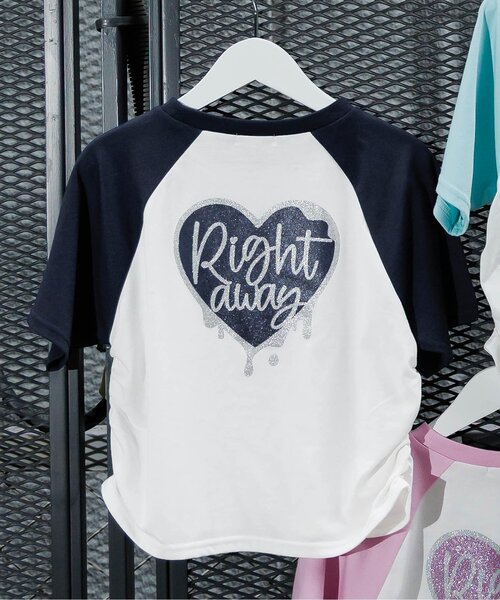 algy（アルジー）の「【接触冷感】ハートモチーフラグラン半袖T（Tシャツ/カットソー・キッズ・ネイビー/ブルー/ピンク/ミント・SMALL/MEDIUM/X-SMALL/XX-SMALL）」の3枚目の写真