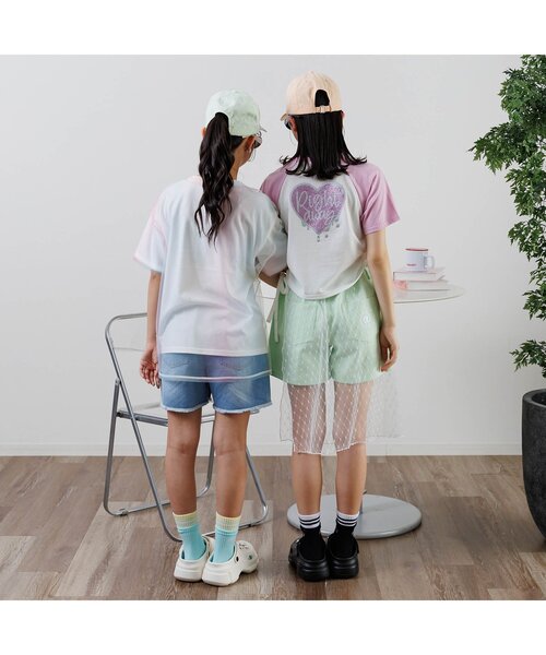 algy（アルジー）の「【接触冷感】ハートモチーフラグラン半袖T（Tシャツ/カットソー・キッズ・ネイビー/ブルー/ピンク/ミント・SMALL/MEDIUM/X-SMALL/XX-SMALL）」の6枚目の写真