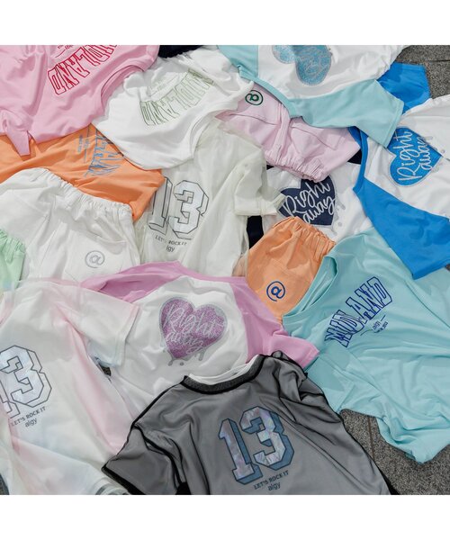 algy（アルジー）の「【接触冷感】ハートモチーフラグラン半袖T（Tシャツ/カットソー・キッズ・ネイビー/ブルー/ピンク/ミント・SMALL/MEDIUM/X-SMALL/XX-SMALL）」の8枚目の写真