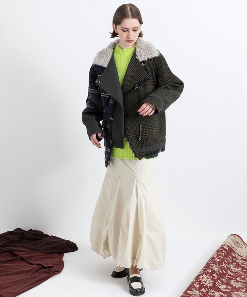 セール】チェックコンビネーションブルゾン（ブルゾン）｜AULA AILA