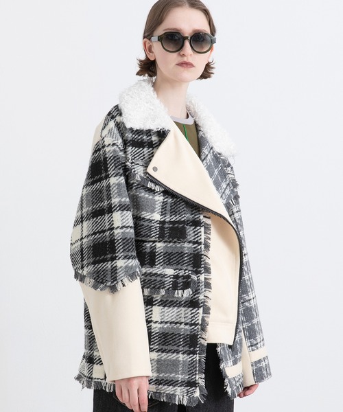 セール】チェックコンビネーションブルゾン（ブルゾン）｜AULA AILA